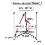 Schemes for connecting the electric motor to the power supply