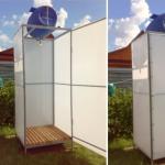 Foundation for a summer shower in the country